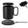 350ml Smart Warming Cup, 55 Constant Temperature USB-C Heated Mug with Wireless Base, Self-Heating Coffee & Milk Mug for Office & Home Use, Black/White(Black) view 2