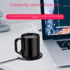 350ml Smart Warming Cup, 55 Constant Temperature USB-C Heated Mug with Wireless Base, Self-Heating Coffee & Milk Mug for Office & Home Use, Black/White(Black) view 4