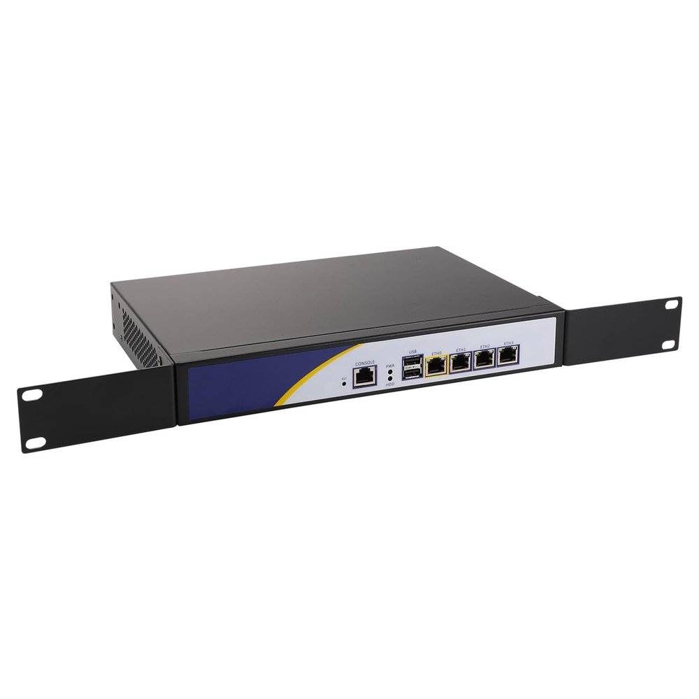 Firewall Hardware, VPN, Network Security Appliance, Router PC, Intel Atom D525, RS01, 4 x Intel Gigabit LAN, 2 x USB, COM, VGA, Fan,4G RAM/64G SSD