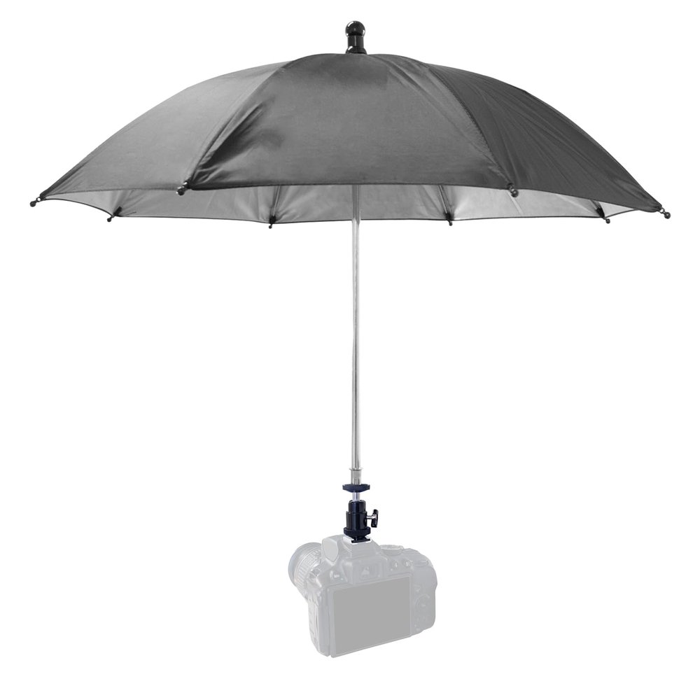Camera Hot Shoe Umbrella, 360 Swivel DSLR Camera Sunshade & Rain Cover for Camera with Hot Shoe, Waterproof Photography Accessory for Outdoor Photographing, Filming, Live Streaming, 20 Inch