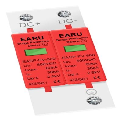 2P DC SPD Surge Protective Device 1000V 60KA Voltage Protector for Solar PV Photovoltaic Systems for Lightning Arrester 20KA:60KA