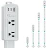 NUTICT Electrical Outlet Extender Stick, 2 AC Outlets & 2 USB-C & 1 USB-A Port, Free Assembly & Flexible Extends 6"-34", Access Hard-to-Reach Outlets Behind Couches, Nightstands, Beds, Desks, Grey view 1