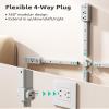 NUTICT Electrical Outlet Extender Stick, 2 AC Outlets & 2 USB-C & 1 USB-A Port, Free Assembly & Flexible Extends 6"-34", Access Hard-to-Reach Outlets Behind Couches, Nightstands, Beds, Desks, Grey view 4
