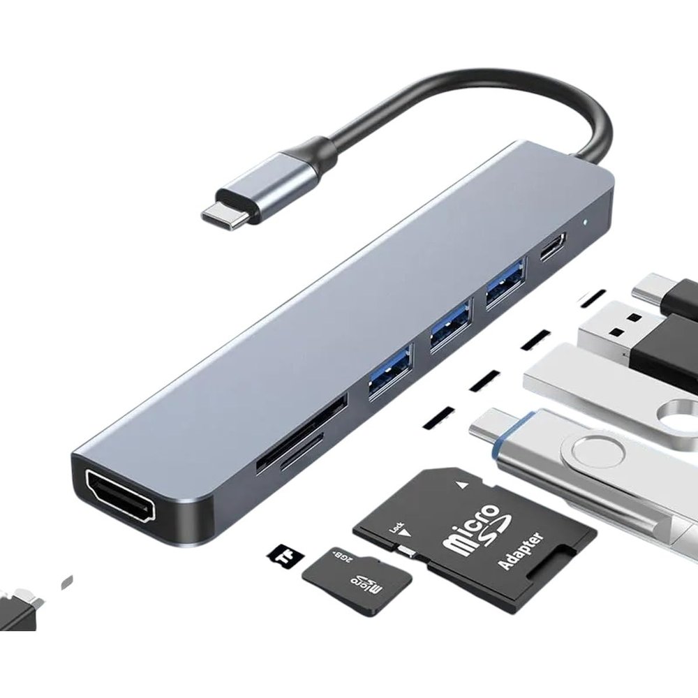 5 Ports USpB C Hub to 4K HDMI - Compatible PD Fast Charge USpB 3.0 2.0 HUB Type C Charging Docking for MaicBook Lpaid Sangsiung