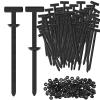 100 Pieces Universal Nylon Cable Tie Buckles UV-Resistant Heavy Duty Self-Locking Zip Ties with Pin & Button for Auto Repair view 1