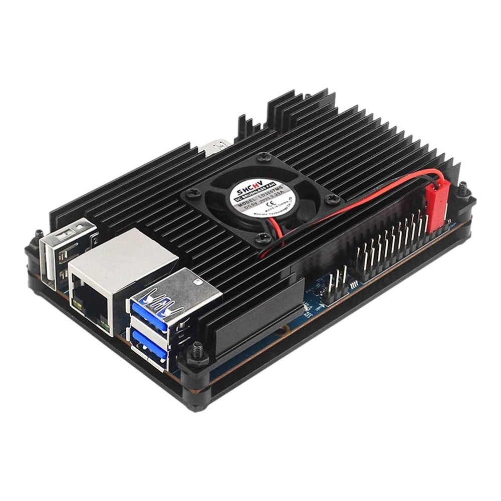 Aluminum Alloy CPU Heat Sink Enclosure Case with Fan Metal Shell Protective Replacement Equipment Accessories for Orange Pi 5
