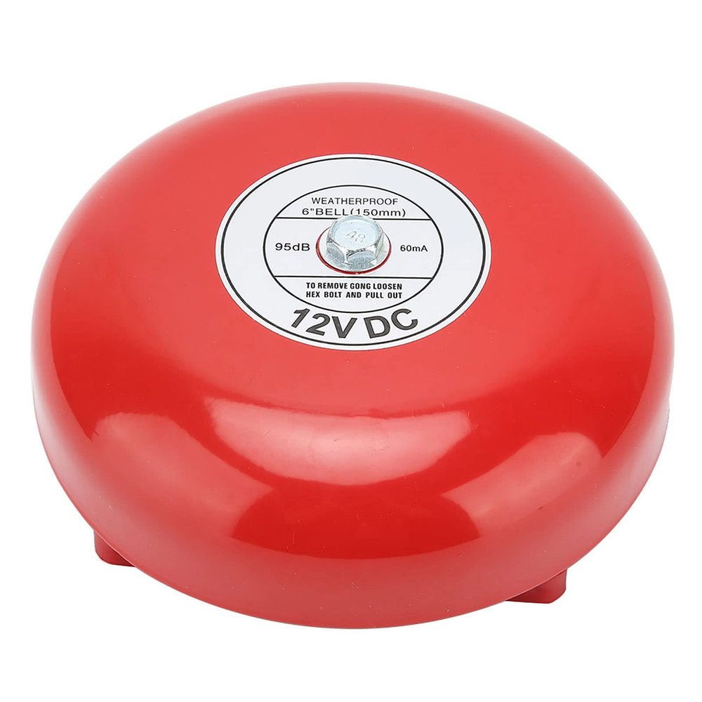 RIZGHWOY 6 Inch Internal Strike Bell Electric Alarm Bell 95dB Loud with Pure Copper Coil Hard for Wall Ceiling Installation 12V 24V 220V (3)