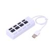 FELTECHELECTR Portable USB 2.0 Hub Data Expansion Splitter with Separate On/Off Switch LED Indicator Mbps Transfer Speed Compatible with Laptop PC Desktop from XP to White view 1