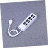 FELTECHELECTR Portable USB 2.0 Hub Data Expansion Splitter with Separate On/Off Switch LED Indicator Mbps Transfer Speed Compatible with Laptop PC Desktop from XP to White view 2