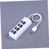 FELTECHELECTR Portable USB 2.0 Hub Data Expansion Splitter with Separate On/Off Switch LED Indicator Mbps Transfer Speed Compatible with Laptop PC Desktop from XP to White view 3