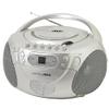 HANNLOMAX HX-337CD Portable CD Player, AM/FM Radio, Cassette Recorder, Records from CD or Radio, Headphone Jack, AC/DC Dual Power Source. (Silver) view 1