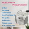 HANNLOMAX HX-337CD Portable CD Player, AM/FM Radio, Cassette Recorder, Records from CD or Radio, Headphone Jack, AC/DC Dual Power Source. (Silver) view 2