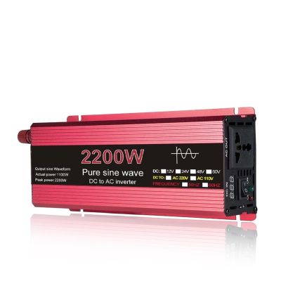1000W 1600W 2200W 3000W Pure Sine Wave Inverter DC 12 24V to AC Solar Car Inverter Voltage Transformer Power Converter(2200W,24V)