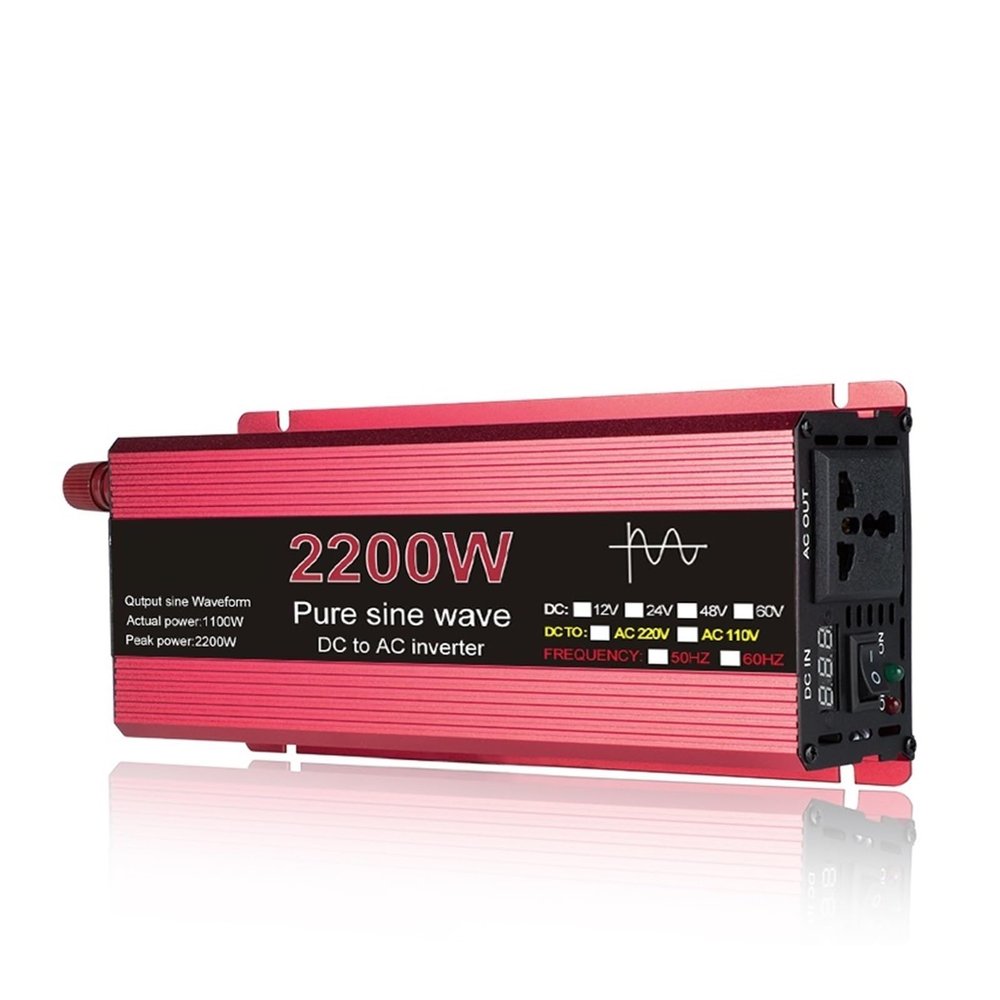 1000W 1600W 2200W 3000W Pure Sine Wave Inverter DC 12 24V to AC Solar Car Inverter Voltage Transformer Power Converter(2200W,24V)