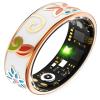 Ladies Smart Ring for Women Health Ring Blood Pressure Heart Rate Sleep Monitor Fitness Tracker Calories Step Counter Gesture Control iOSAndroid (#10(Inner circ2.45in), Enamel Ring-with charging case) view 1