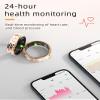 Ladies Smart Ring for Women Health Ring Blood Pressure Heart Rate Sleep Monitor Fitness Tracker Calories Step Counter Gesture Control iOSAndroid (#10(Inner circ2.45in), Enamel Ring-with charging case) view 2