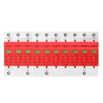 AC SPD 1P 2P 3P 4P 20~40KA 30KA~60KA 385V House Lightning Surge Protector Protective Low-voltage Arrester Device OEM Factory(3P,30-60KA)