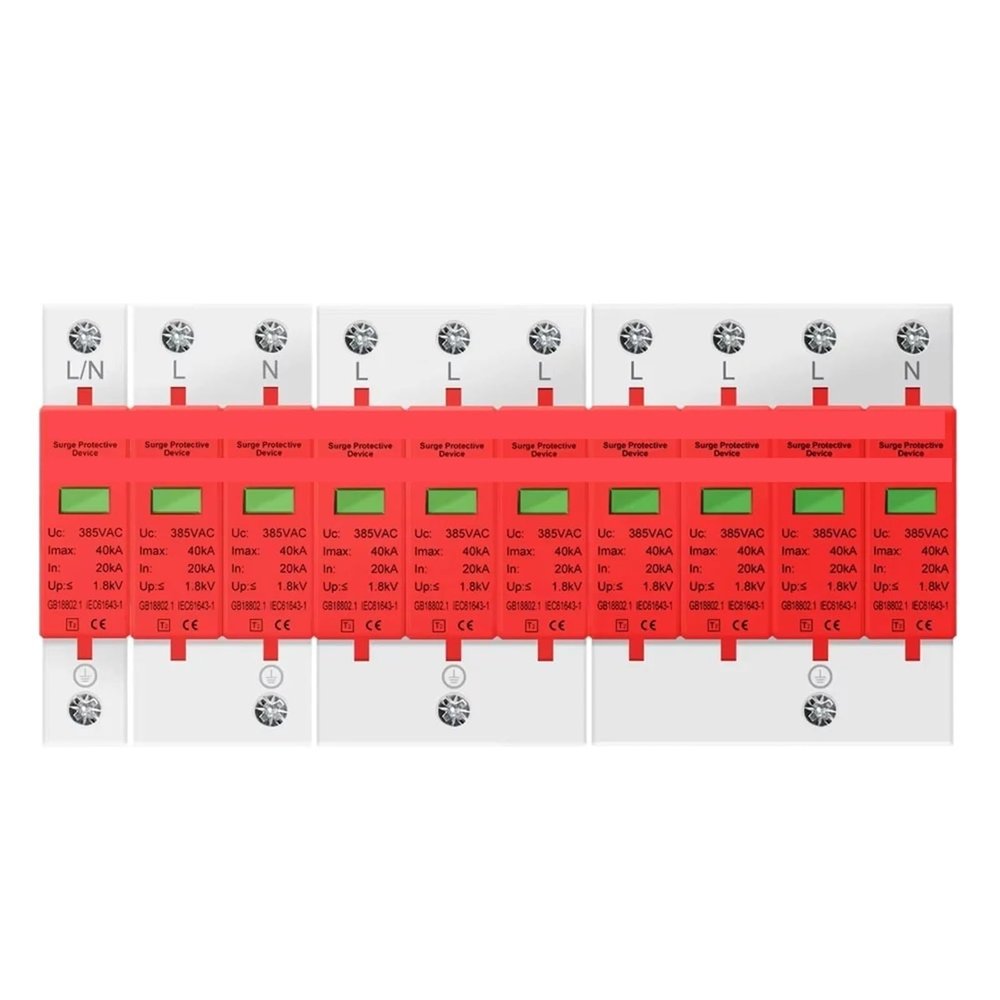 AC SPD 1P 2P 3P 4P 20~40KA 30KA~60KA 385V House Lightning Surge Protector Protective Low-voltage Arrester Device OEM Factory(3P,30-60KA)