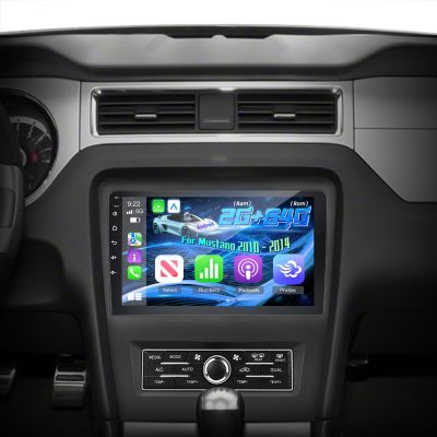 Volxcereo 2G+64G Car Stereo for Ford Mustang 2010-2014 with 10.1 inch Touchscreen Radio with Wireless Carplay/Android Auto/GPS/Bluetooth/FM/RDS/Steering Wheel Controls/Backup Camera