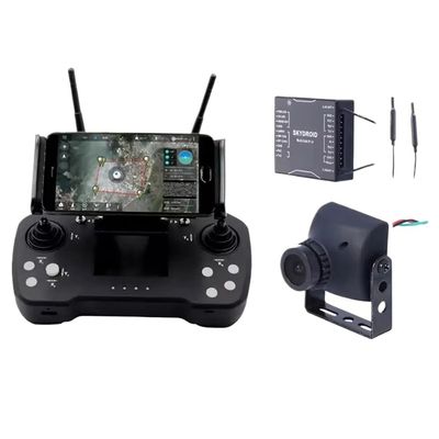 YILIANDE for Skydroid T12 for Control Three-Body Camera 20km Digital Map Transmission w/ R12 Receiver 4 in 1 for Protection Machine(T12 with Mini Camera)