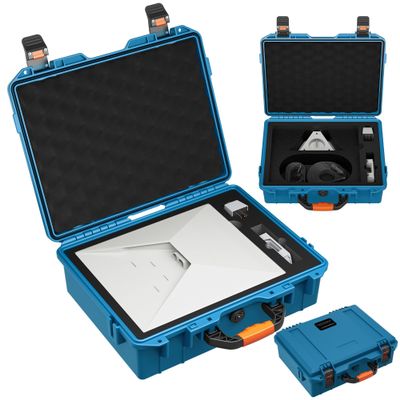 Starlink Mini Hard Shell Travel Case - Waterproof EVA Carrying Bag with Secure Lock Custom for Starlink Mini Router, Power Supply Shockproof Protection for Outdoor Adventures Blue