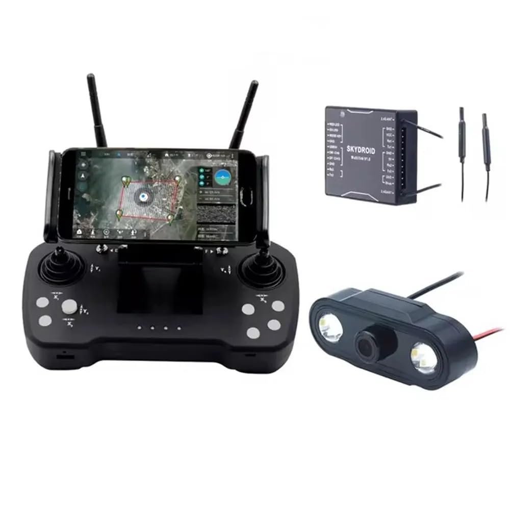 YILIANDE for Skydroid T12 for Control Three-Body Camera 20km Digital Map Transmission w/ R12 Receiver 4 in 1 for Protection Machine(with 3-Body Carmera)
