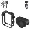 Camera Cage for DJI Osmo 360, Plastic Case Protective Frame Mount, Expansion Housing Shell, Compatible with Osmo360 Safty Lock Protective Frame with Lens Cap & Cold Shoe Mount (Black) view 1