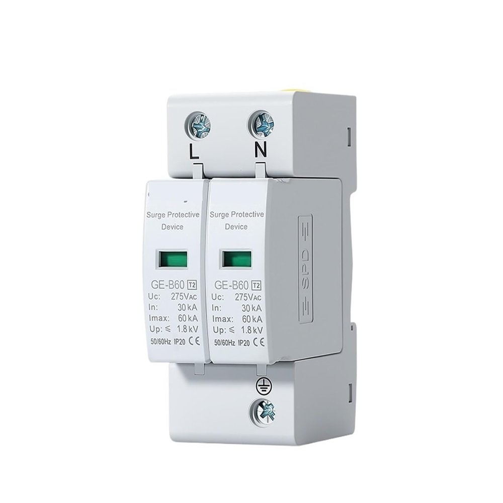 AC 2P SPD 20KA-40KA 30KA-60KA 275V 385V House Surge Protector Protection Protective Low-Voltage Arrester(2P AC385V,20-40KA)
