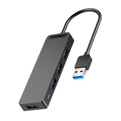 COOLHIYA USB Hub Multi-Port Splitter with Power Interface USB Data Extension for Mouse Keyboard Printer and Portable Hard Drive Plug and Play No Driver Needed