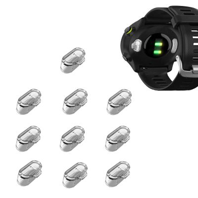 10 Pack Charger Port Protector for Garmin Forerunner 55,BOVUGAC TPU Dust Plug Anti-dust Plugs Compatible for Garmin Forerunner 158.-Clear White