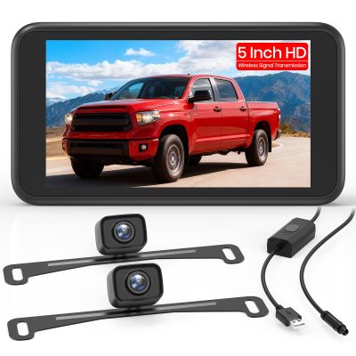 AUTO-VOX Wireless Backup Camera:1080P HD Dual-Channel Monitor, Easy Installation,Stable Digital Transmission Signal,IP69K Waterproof Night Vision Back Up Camera for Truck,SUV,Car,Vans