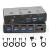5G USB3.0 HDMI KVM Switch 4 Computers Share 1 Monitor, KVM Switches 4 Port with 3 USB 3.0 and 1 USB C Ports Share Monitor Keyboard Mouse Printer, with EDID Adaptive,4 USB Cable Plug and Play view 1