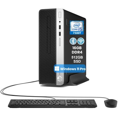HP ProDesk 400 G4 SFF Desktop PC Computer, Core i5-7500, 16 GB RAM, 512 GB SSD, Wi-Fi, Bluetooth, Wired Keyboard and Mouse, Windows 11 Pro (Renewed)