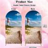 7.2 Ft Wedding Arch Backdrop Cover Barnegat Lighthouse Sand Beach Fence New Jersey Double Sided Spandex Fitted Arch Covers Stretchy Backdrop for Birthday Party, Baby Shower view 2