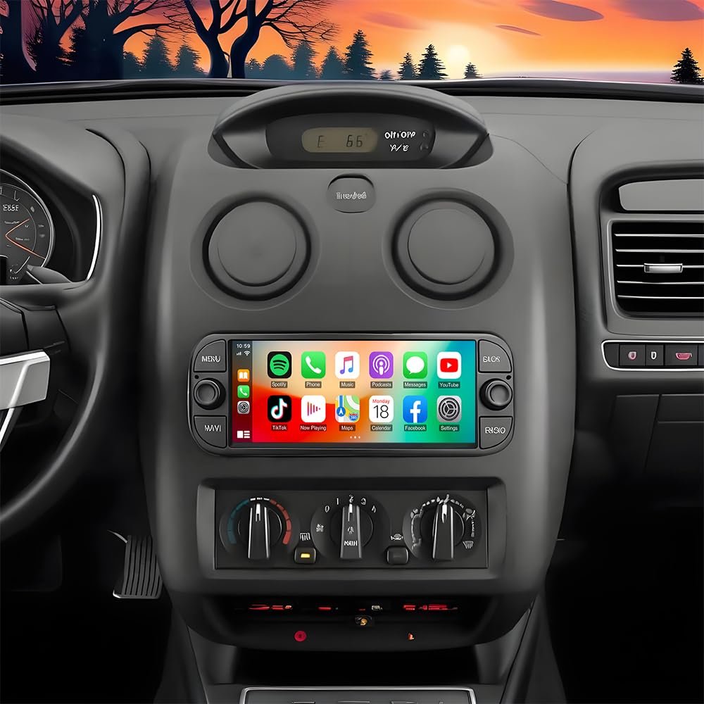 2G+32G Android Stereo for Dodge Stratus 2004 2005 2006 Radio Upgrade 7 Inch Touch Screen Head Unit,Double Din Car Stereo with Wireless Carplay Android Auto GPS WiFi DSP BT FM RDS Backup Camera