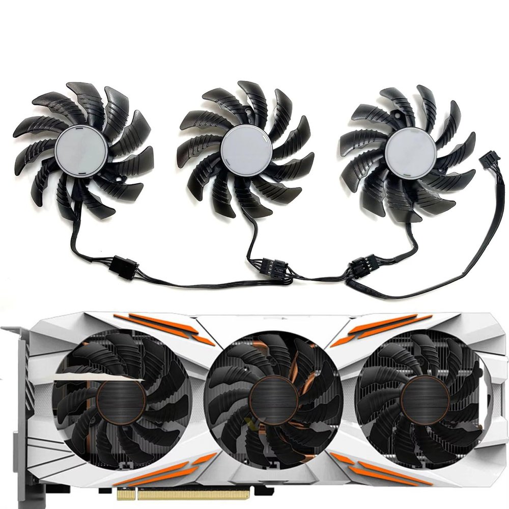 0.35A 75MM T128010SU 4PIN DC12V GPU Fans for GIGABYTE GTX1080ti 11GB Gaming Graphics Card Cooling Fan (Fan-D)