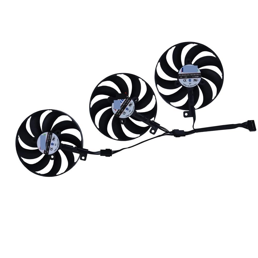 3Pcs/Set,Video Card Fan,CF9010U12S,FDC10H12S9-C,Graphics Cooler, for ASUS for TUF RX6700XT O12G for Gaming, for for RTX3070 8G(FDC10H129-C)