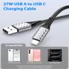 30ft Long USB C Cable to USB A 10W 12W 18W 20W Heavy-Duty Power Extension Cord USBA to USBC Charging for Samsung/Galaxy Note 20 Ultra for Tapo/TP-Link/Xiaomi/Mi/eufy Security CCTV Camera Black view 2