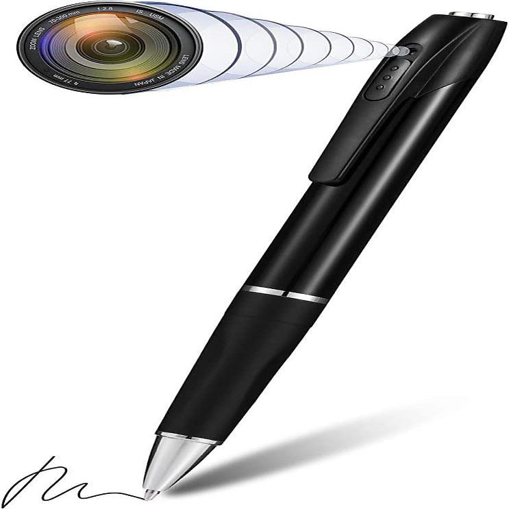 limiete Hidden Camera Pen with 128GB SD Card [No WiFi Needed], 1080P FHD Spy Camera with Audio, One-Button Nanny Cam for Business Evidence, 3 Ink Refills & Reader