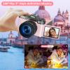 4K 56MP Digital Camera for Photography,Vlogging Camera for YouTube with Autofocus,3" 180 Flip Screen,16X Digital Zoom with 32GB TF Card and 2 Batteries(Pink view 4