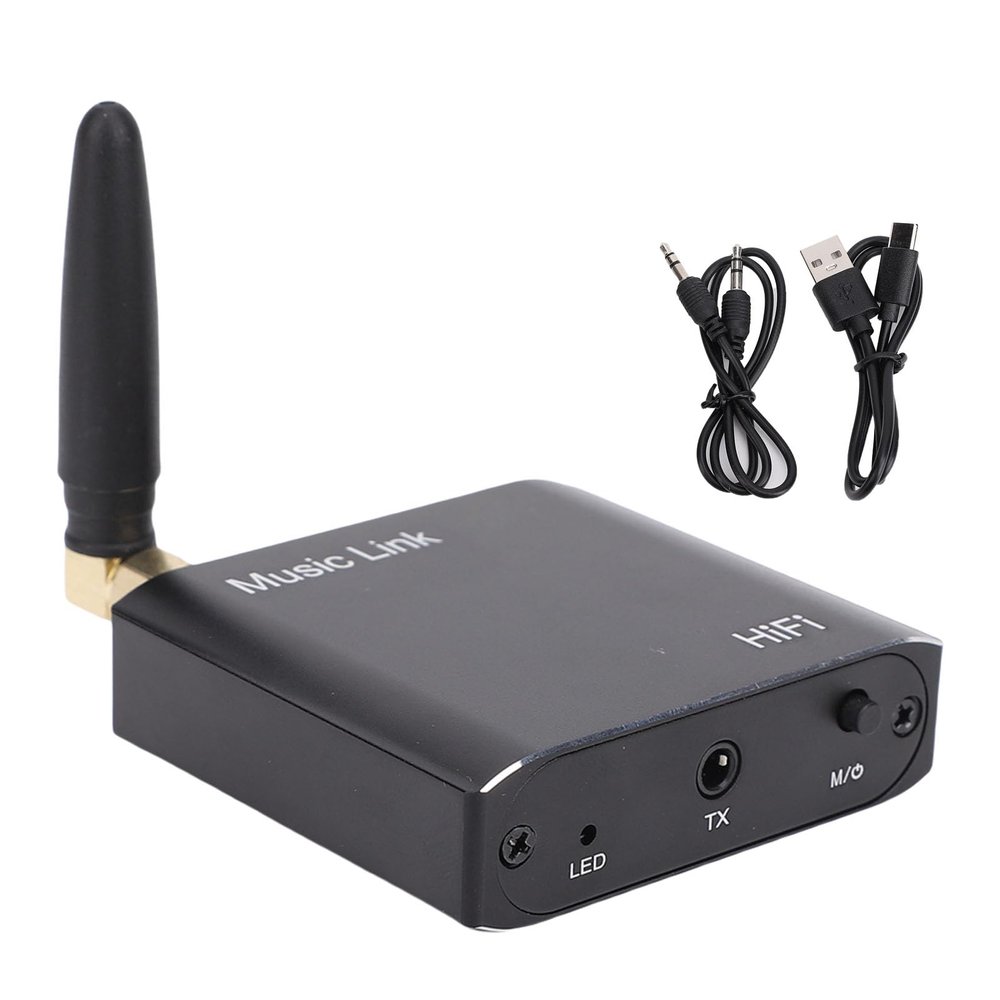 Heayzoki Bluetooth 5.3 Audio Adapter, 2 in 1 Wireless Transmitter and Receiver for Speakers Computer TV, 3.5MM Interface, Built in 250mAh Lithium Cell, Stable Signals Low Latency