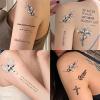 10Pcs Christian Motivational Bible Verse Quotes Words and Cross Temporary Tattoos For Adults, Inspirational Believe Strength in God Realistic Black English Word Tattoo for Women Men party view 4
