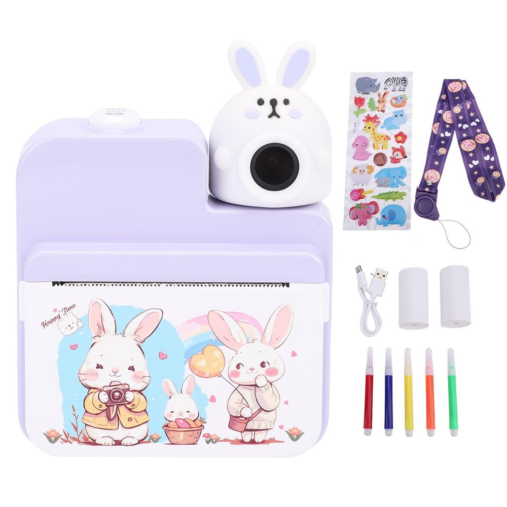 CHICIRIS Instant Print Camera, 3 Inch Color Screen 32MP 1080P HD Digital Camera with 3 Rolls Print Paper for Present (Violet)