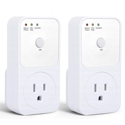 2 Pcs Outlet Surge Protector, 1800W Voltage Protector Socket with Ground & Protected Light Indicators for Refrigerator, Air Conditioner Washing Machine, US Standard 110V
