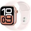 Apple Watch Series 10 [GPS + Cellular, 42mm] - Rose Gold Aluminum Case with Light Blush Sport Band, S/M (Renewed Premium) view 1