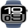 Apple Watch Series 10 [GPS + Cellular, 46mm] - Silver Aluminum Case with Denim Sport Band, M/L (Renewed Premium) view 2