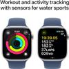 Apple Watch Series 10 [GPS + Cellular, 46mm] - Silver Aluminum Case with Denim Sport Band, M/L (Renewed Premium) view 4
