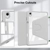Acrylic 360 Rotating Tablet Case for Samsung Galaxy Tab S11 SM-X730/SM-X736B 11 inch, Clear Hard Back, Horizontal/Vertical Stand, Case with Penci Holder (Gray) view 3