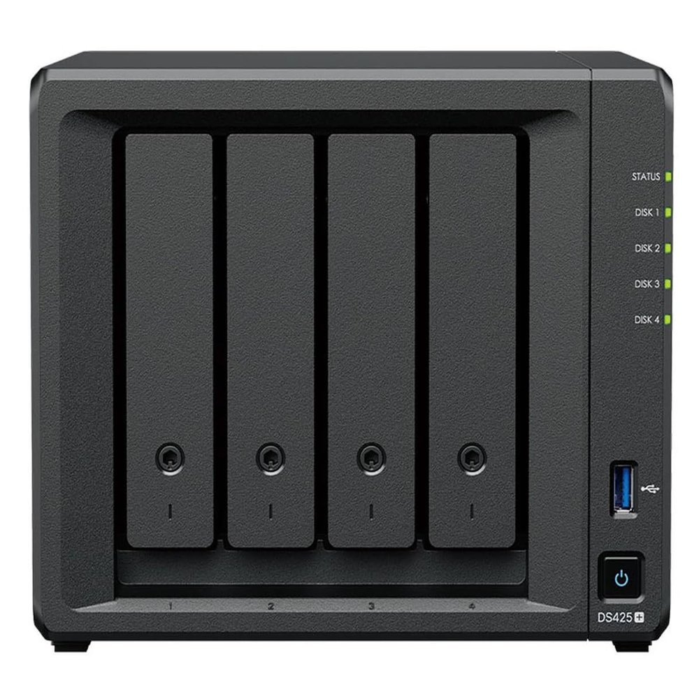 DiscTech DS425+ 16TB 4-Bay NAS Server Combo with 4x4TB Enterprise HDD Storage, 2GB DDR4 RAM, Intel Celeron J4125 4-Core 2.7GHz CPU, 2.5GbE LAN