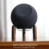Desk Wood Stand for 2025 New Echo Dot Max, Increase The Height of The Speaker. Improve Sound Quality and Hide The Power Cord. (Black Walnut) view 3